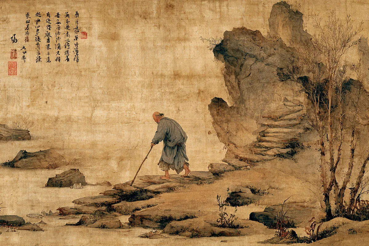 Quẻ Bác — Sơn Địa Bác, minh họa Song scroll