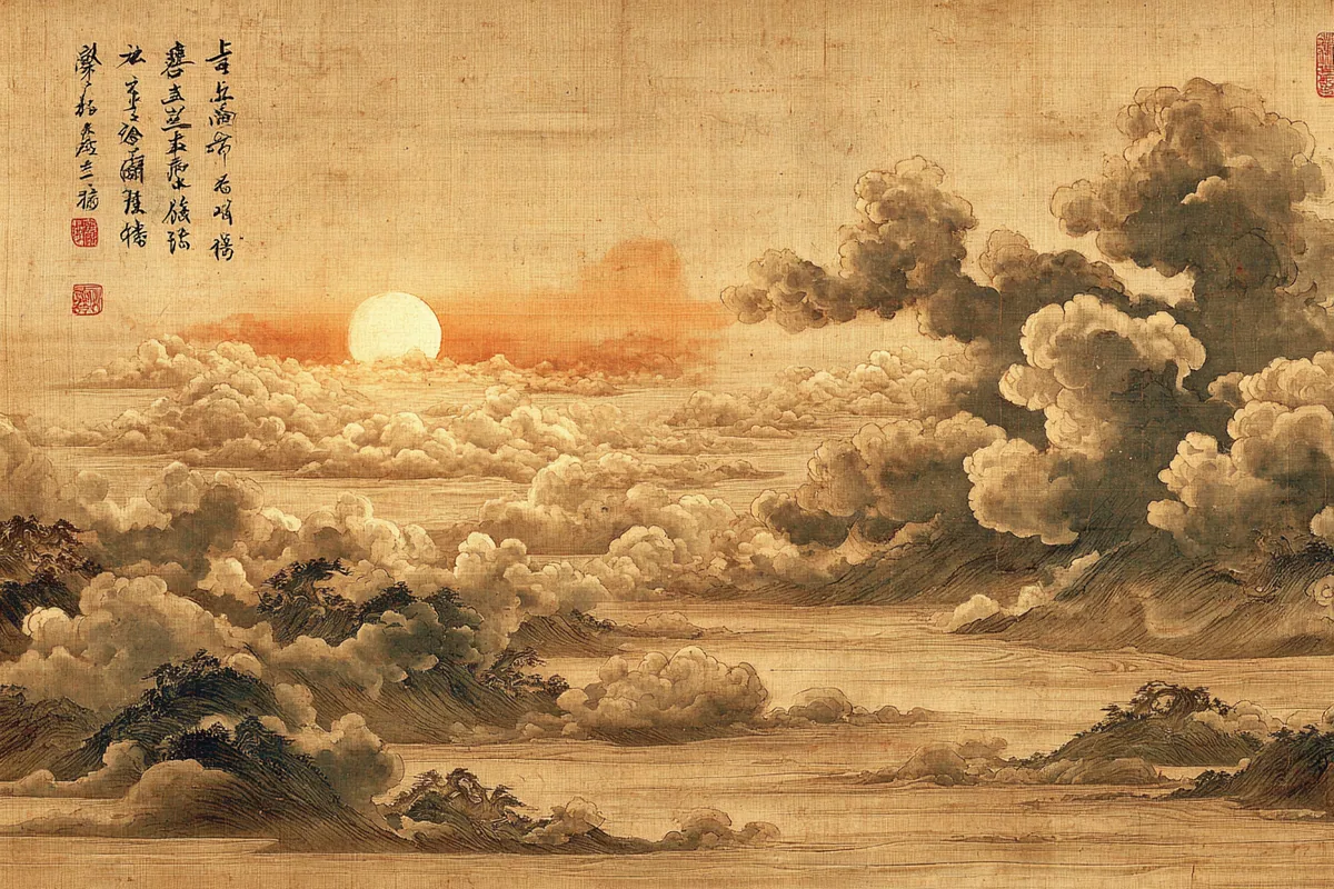 Quẻ Càn — Thuần Càn — Càn vi Thiên, minh họa Song scroll
