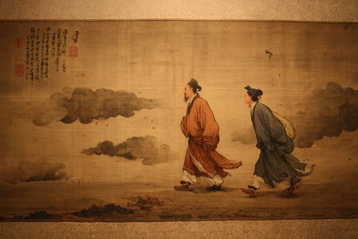 Quẻ Cấu — Thiên Phong Cấu, minh họa Song scroll