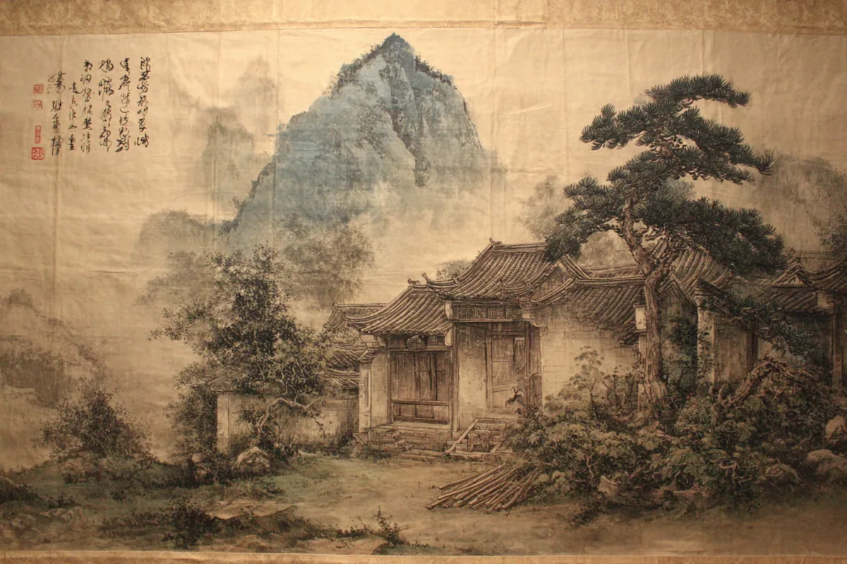Quẻ Cổ — Sơn Phong Cổ, minh họa Song scroll