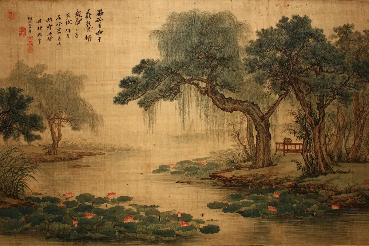 Quẻ Đoài — Trùng Đoài — Đoài vi Trạch, minh họa Song scroll