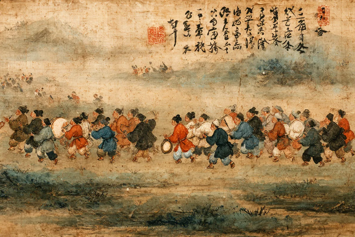 Quẻ Dự — Lôi Địa Dự, minh họa Song scroll