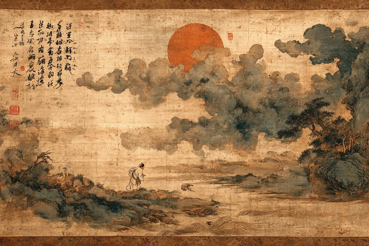 Quẻ Giải — Lôi Thủy Giải, minh họa Song scroll