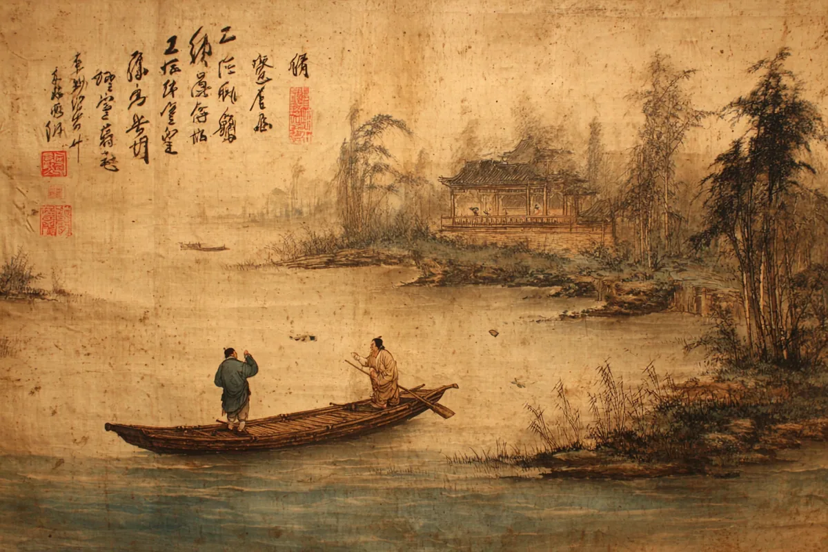 Quẻ Hoán — Phong Thủy Hoán, minh họa Song scroll