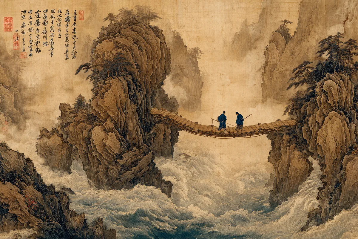 Quẻ Khảm — Tập Khảm — Khảm vi Thủy, minh họa Song scroll