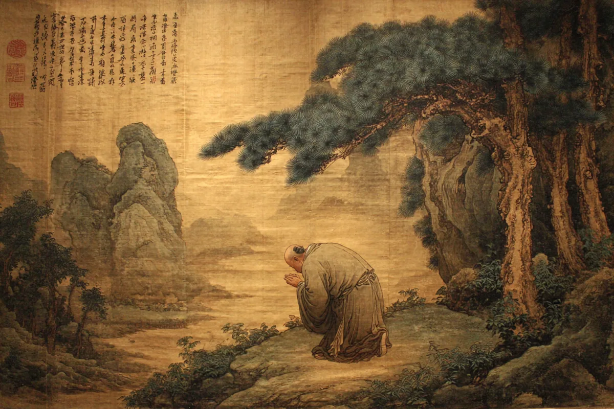 Quẻ Khiêm — Địa Sơn Khiêm, minh họa Song scroll