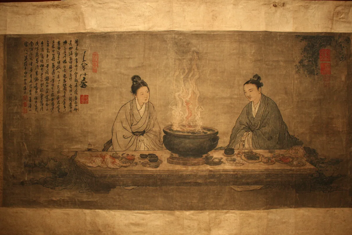 Quẻ Ký Tế — Thủy Hỏa Ký Tế, minh họa Song scroll