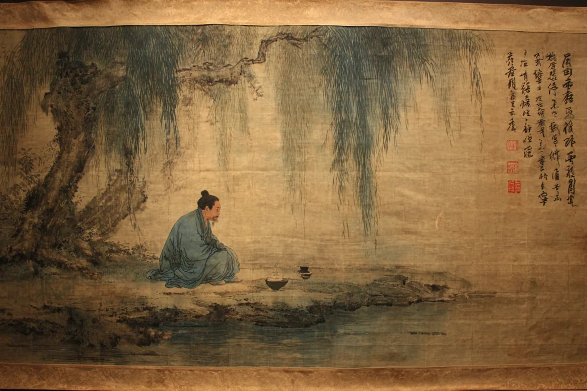 Quẻ Nhu — Thủy Thiên Nhu, minh họa Song scroll