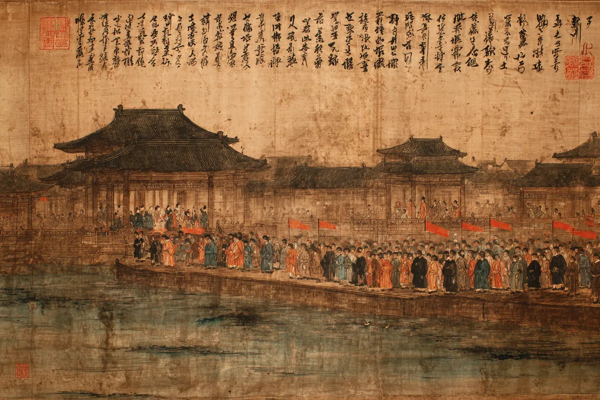Quẻ Quải — Trạch Thiên Quải, minh họa Song scroll