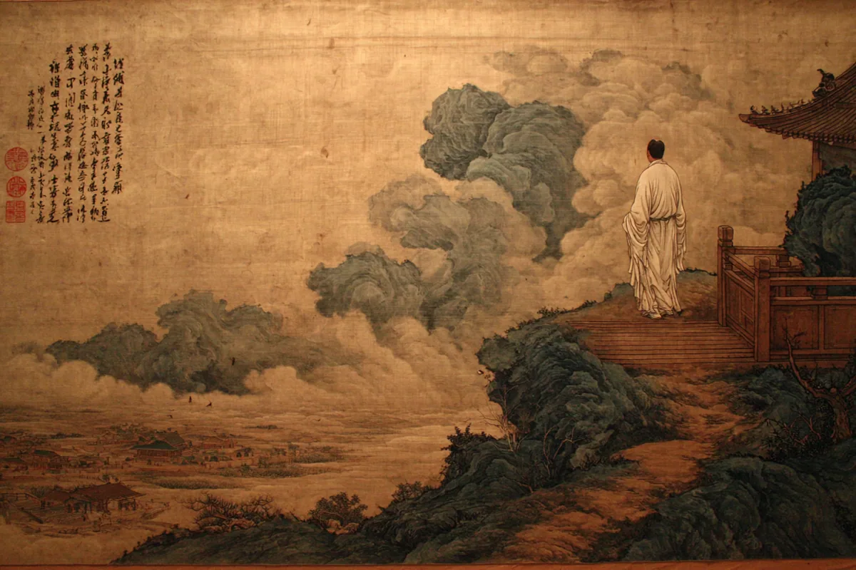 Quẻ Quán — Phong Địa Quán, minh họa Song scroll