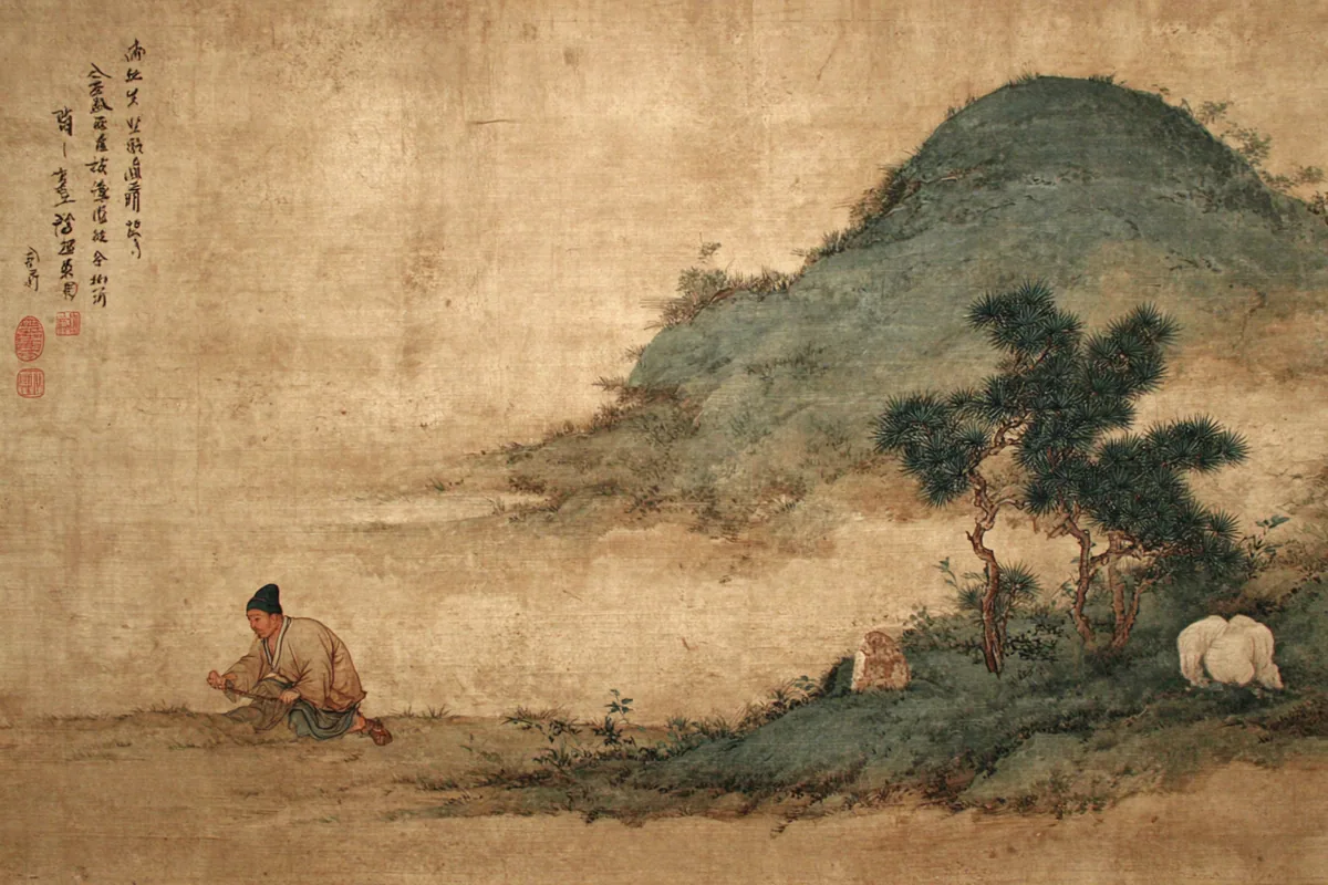 Quẻ Thăng — Địa Phong Thăng, minh họa Song scroll
