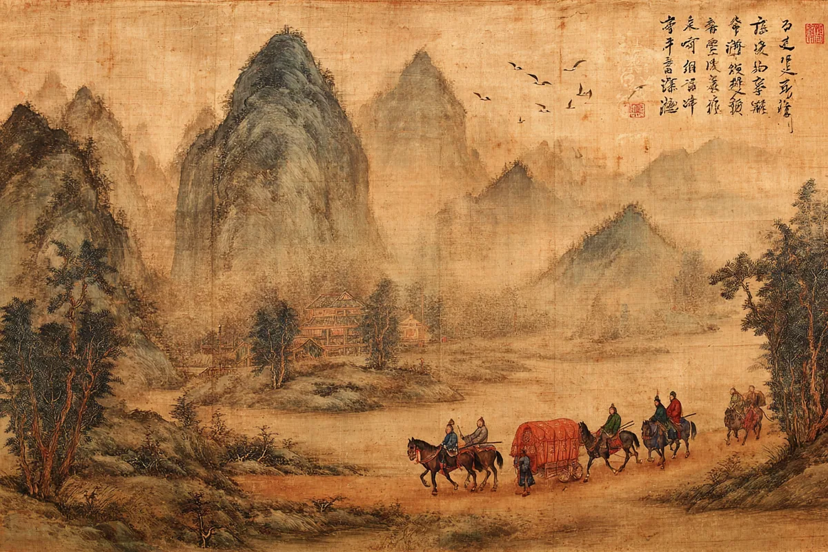 Quẻ Tiệm — Phong Sơn Tiệm, minh họa Song scroll