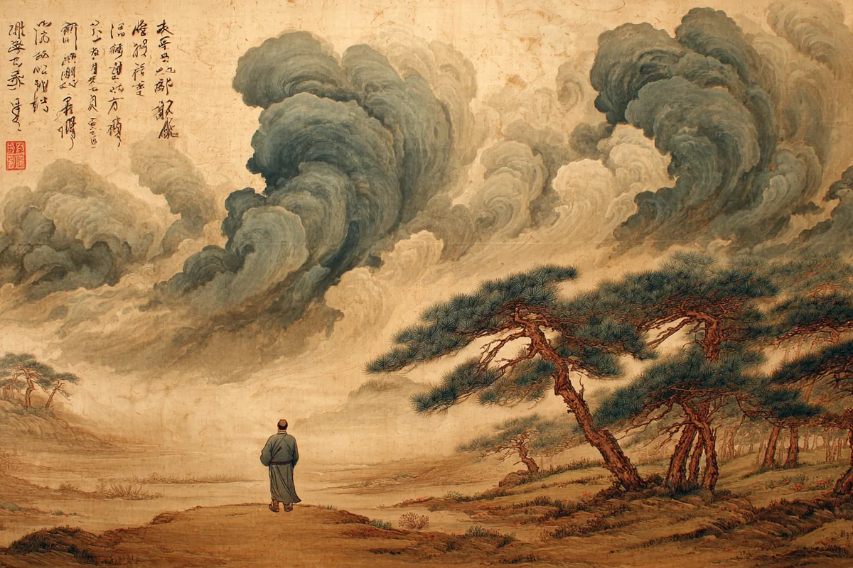 Quẻ Tiểu Súc — Phong Thiên Tiểu Súc, minh họa Song scroll