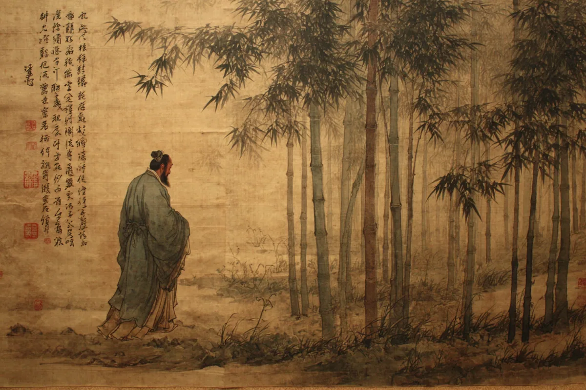 Quẻ Tốn — Trùng Tốn — Tốn vi Phong, minh họa Song scroll