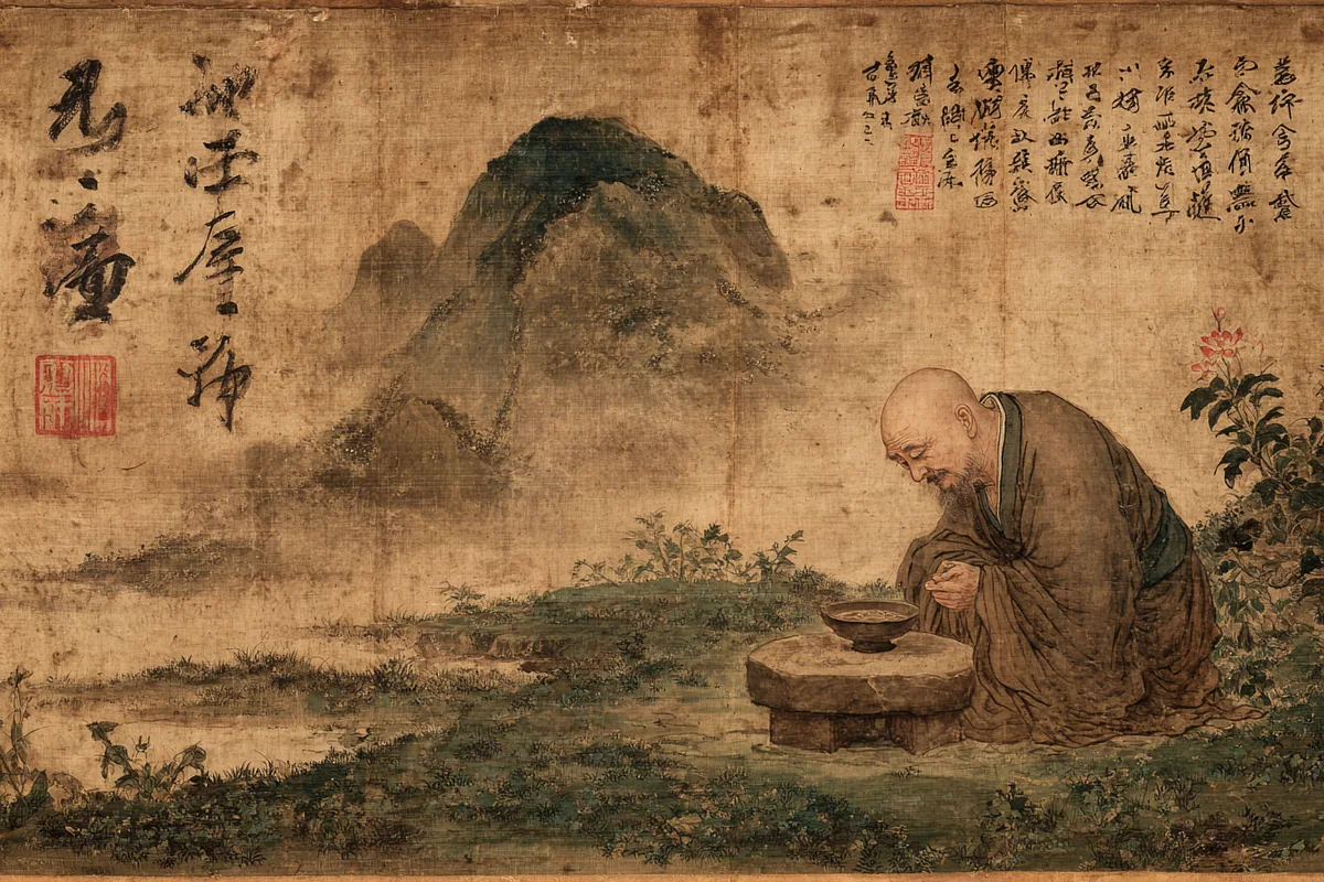Quẻ Tổn — Sơn Trạch Tổn, minh họa Song scroll