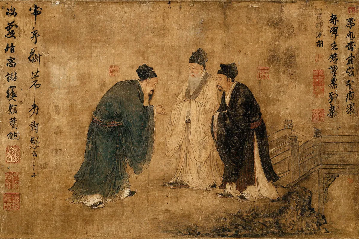 Quẻ Tụng — Thiên Thủy Tụng, minh họa Song scroll