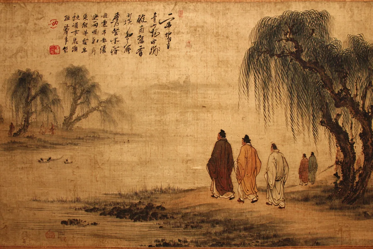 Quẻ Tùy — Trạch Lôi Tùy, minh họa Song scroll
