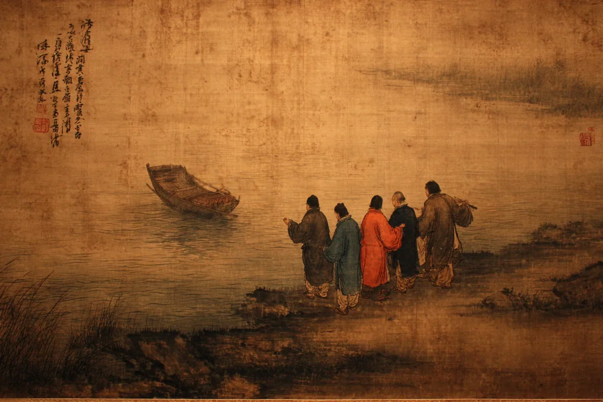 Quẻ Tỷ — Thủy Địa Tỷ, minh họa Song scroll