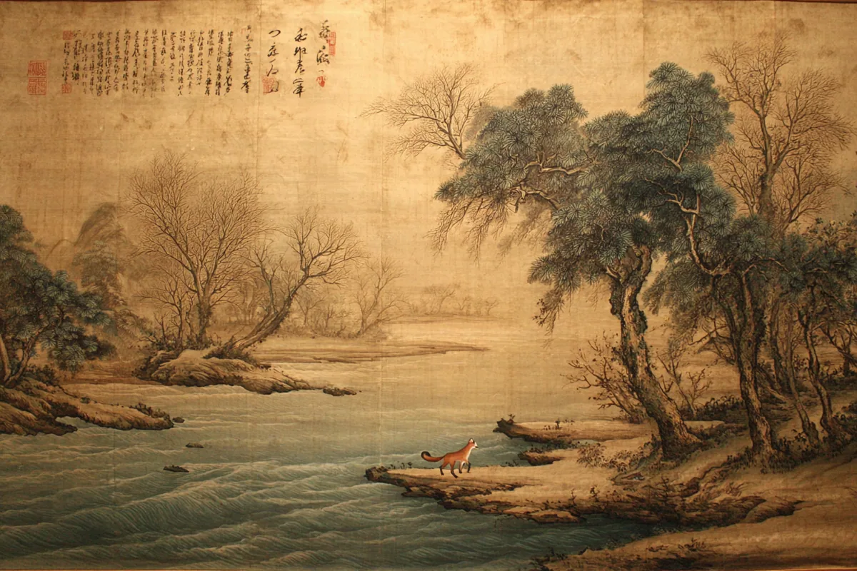 Quẻ Vị Tế — Hỏa Thủy Vị Tế, minh họa Song scroll