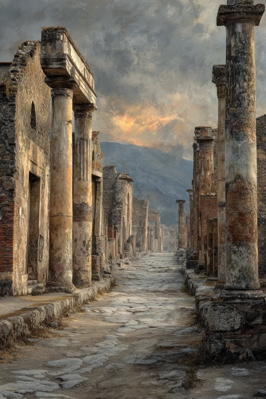 Phố cổ La Mã Pompeii đóng băng trong tro, những cột đá phong hoá